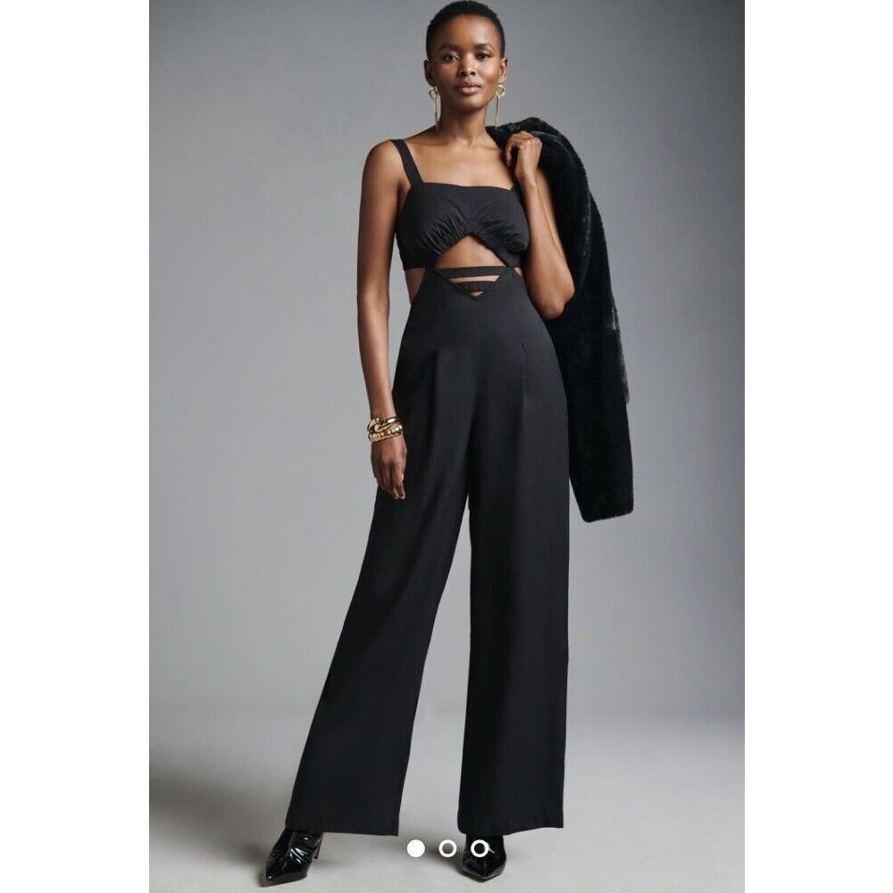 Black Cutout Wide-Leg Jumpsuit